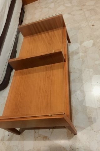 Mesa centro madera y cristal