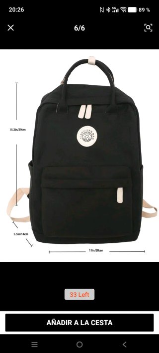Mochila YISHUI HAN BAG Negra
