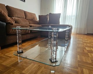 Mesa de centro cristal moderna