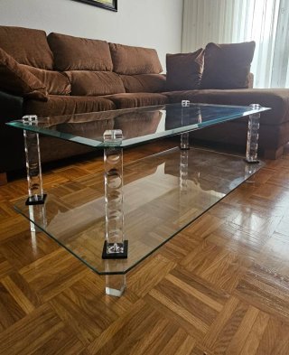 Mesa de centro cristal moderna