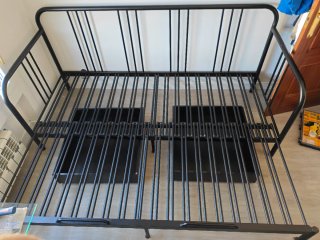 Sofá cama metálico y dos 2 cajones