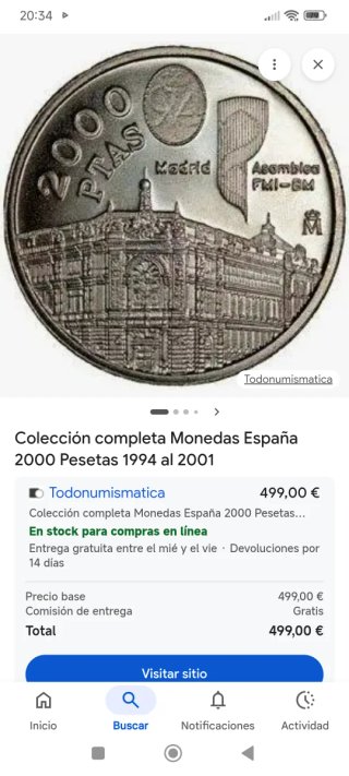 Moneda 2000 Juan Carlos I Rey de España 1994