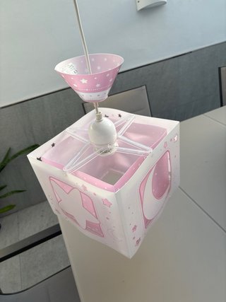 Lámpara infantil estrellas rosa