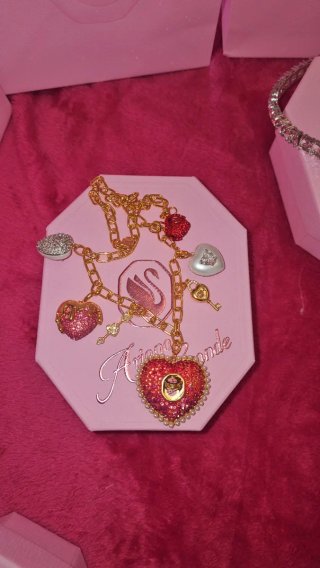 Collar Swarovski Corazón Rojo y Dorado