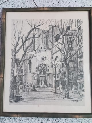 2 Cuadros Antiguos Dibujos Arquitectura