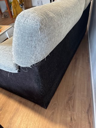 Divano a 2 posti in velluto beige e grigio