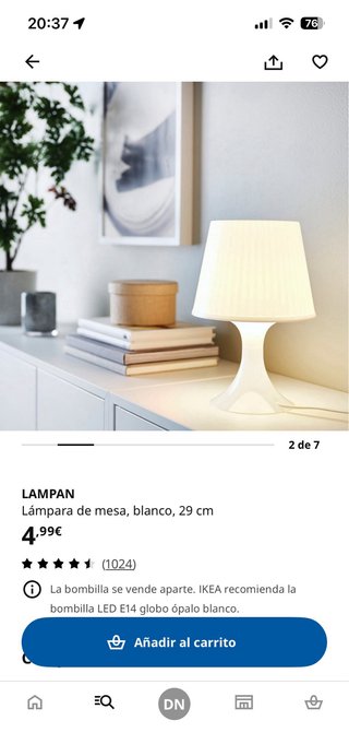 Lamparita de noche Ikea transparente
