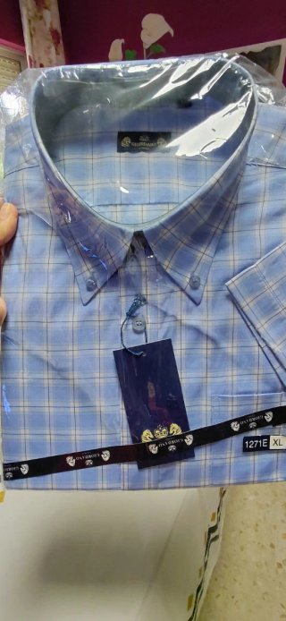 Camisa GIORDANO Cuadros Azul Blanco Talla XL