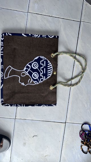 Abanico de tela con diseño XO