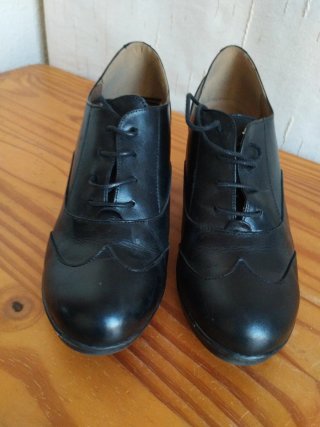 Zapatos de piel negros mujer