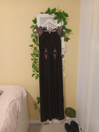 Vestido largo ceremonia encaje negro