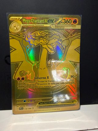 Carta Pokémon Mega Charizard EX Dorada 130/094