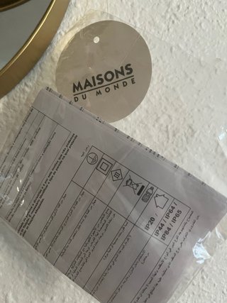 Lámpara de pared espejo dorado