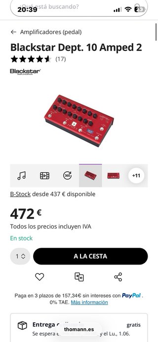 Blackstar Dept. 10 Amped 2 Amplificador Guitarra