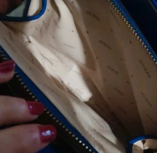 Borsa Guess vintage blu e oro