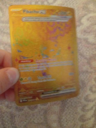 Carta Pokémon Pikachu EX Dorada