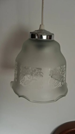 Lámpara de techo cristal y metal plateado