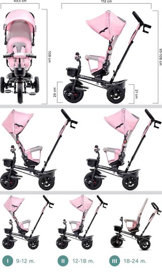 Triciclo KinderKraft Aveo Plegable Asiento Girator