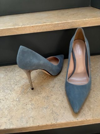 Zapatos de tacón Zara azul grisáceo talla 41