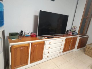 Mueble comedor rústico blanco y madera