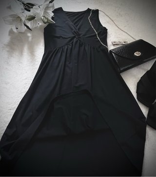 Vestido negro corto fluido talla M