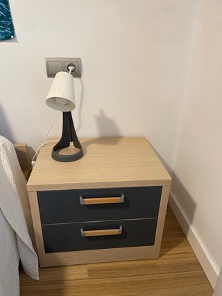 Cama 120x180 Madera + Colchón + mesita noche