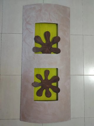 Cuadro Decorativo Madera Beige y Verde
