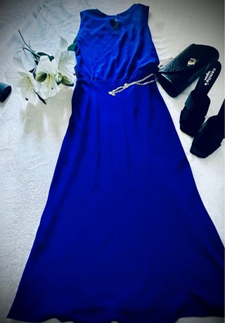 Vestido largo Zara azul talla M