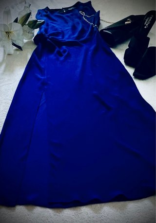 Vestido largo Zara azul talla M