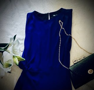 Vestido largo Zara azul talla M