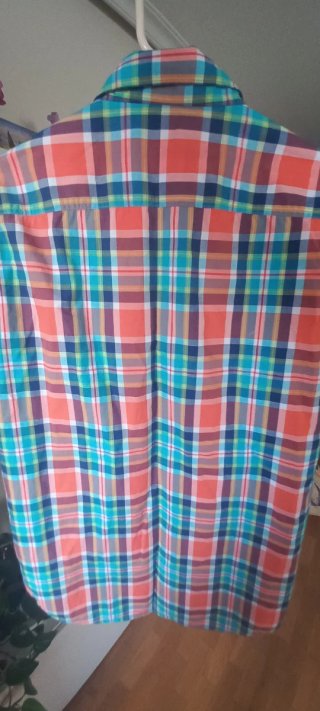 Camisa Sfera Talla L Cuadros Naranja