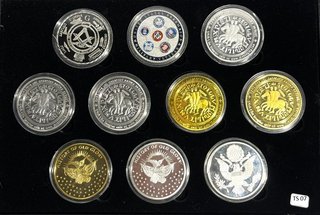 10 Monedas Orden Masonería y Caballeros Templarios