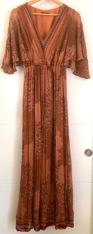Vestido Largo Estampado Massimo Dutti