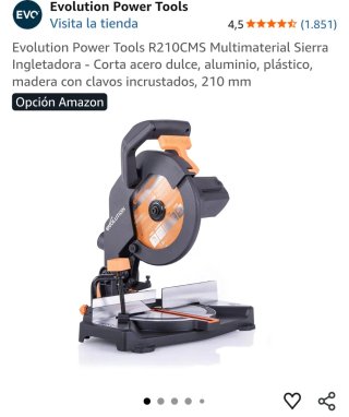 Sierra circular para metal, Evolution R210CMS.