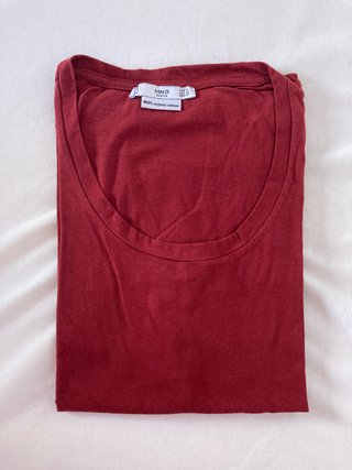 Camiseta de manga corta roja Mango