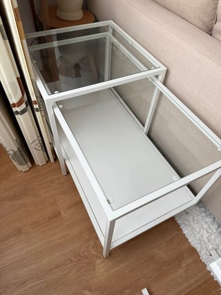 Mesa auxiliar doble cristal y metal