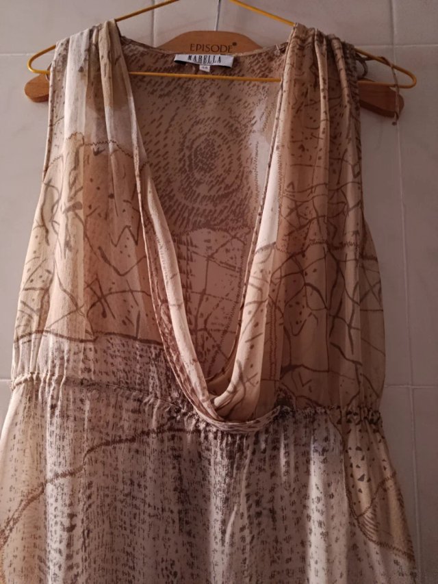Vestido gasa transparente MARELLA