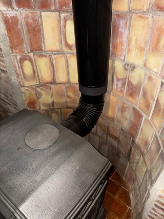 Chimenea de hierro fundido negra