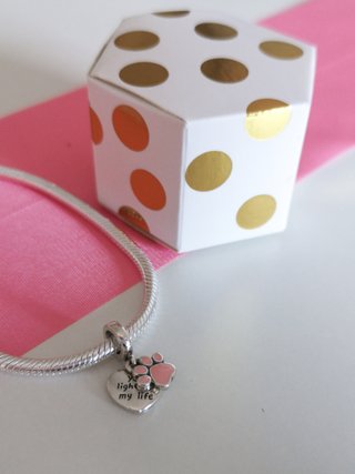 CHARM HUELLA PERRO GATO CORAZO PARA PANDORA CAJA