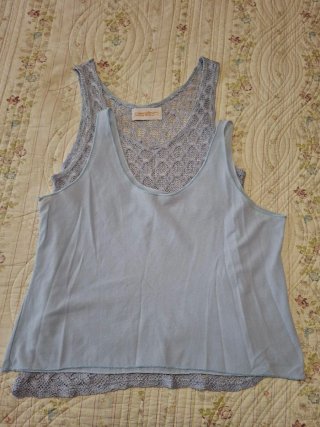 Blusa tirantes punto forro interior azul