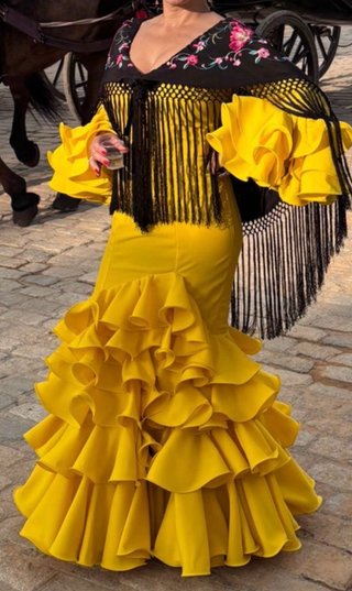 Traje de Gitana Amarillo Talla 38