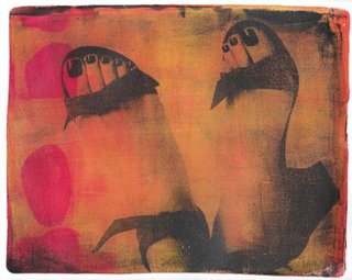 Dipinto acrilico Piedi su carta FineArt