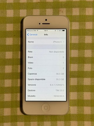 iPhone 5 Bianco 64GB - iOS 8 & iOS 6