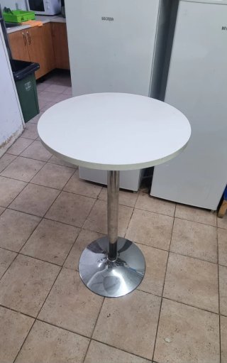Mesa alta redonda pie acero inox