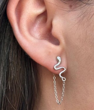 Pendientes serpiente plata ley