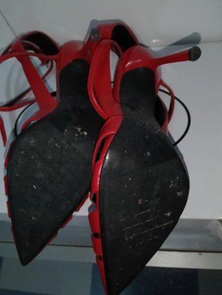 Zapatos tacón Zara rojos talla 37