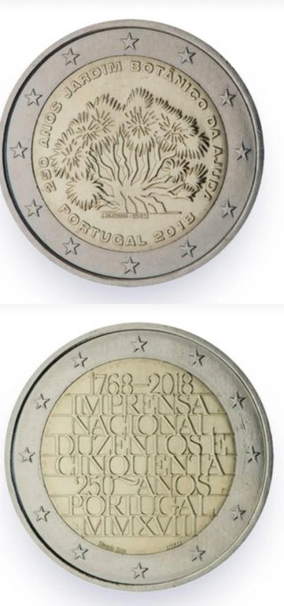 PORTUGAL 2018 MONEDAS DE 2€ CONMEMORATIVAS S/C