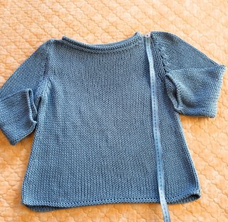 Jersey o Top Manga Tres Cuartos Azul Talla Única
