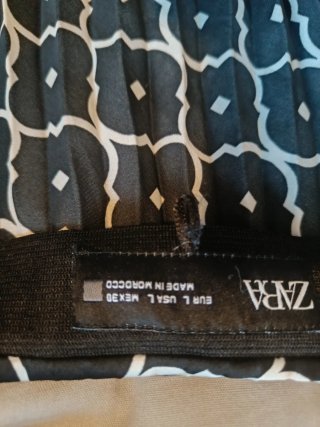 Falda larga plisada Zara Talla L