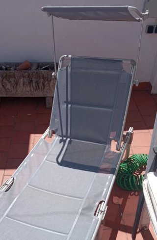 Tumbona de jardin con dosel plegable